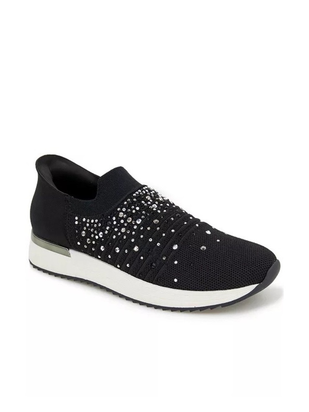 Kenneth Cole Reaction Cameron EZ Slip on Jeweled Jogger Sneaker Black White SZ 7 - Picture 6 of 9